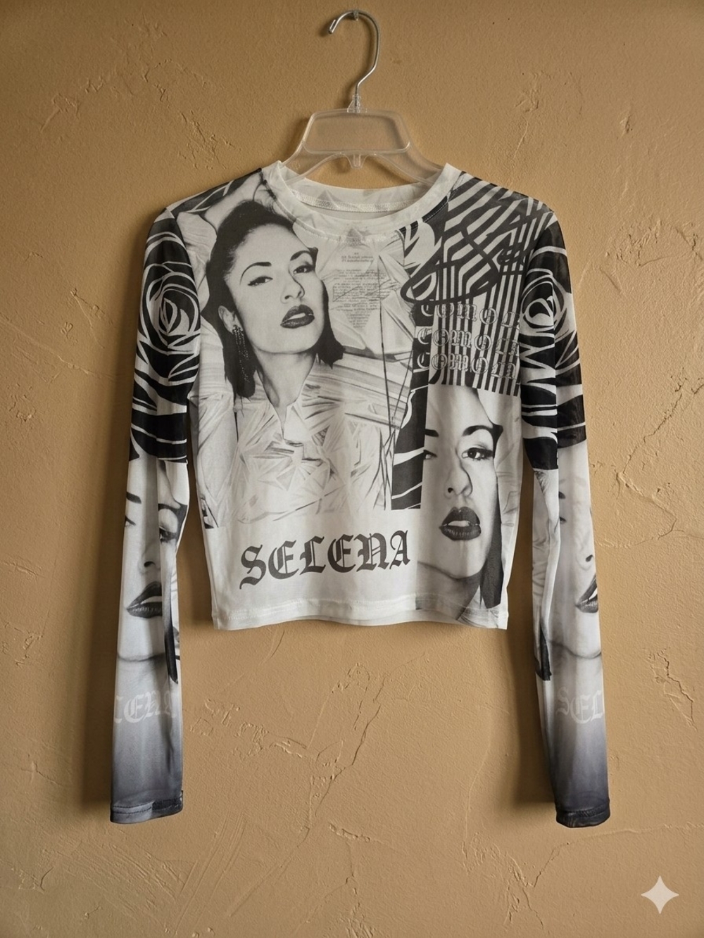 Selena White Long Sleeve Printed Tee